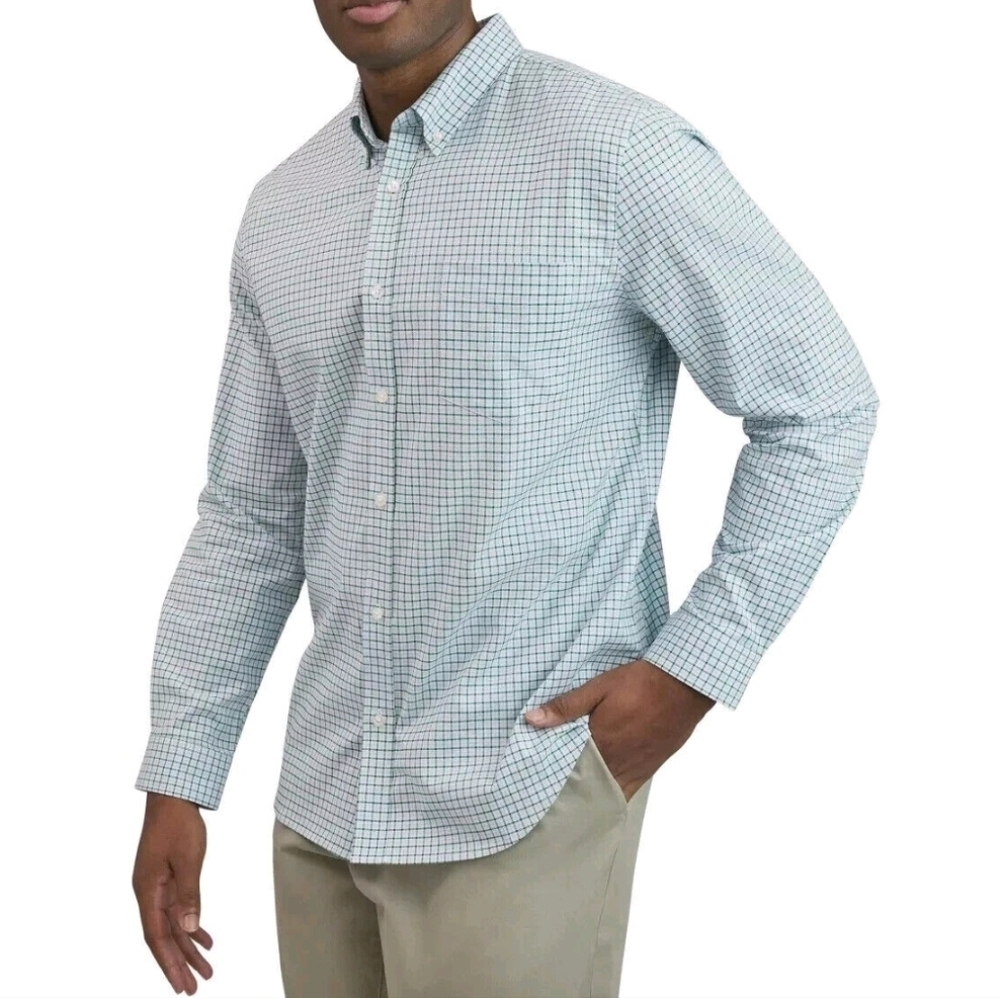🔺️NWT Ben Sherman Green Oxford Buttoned Long Sleeve Shirt Men's XLarge